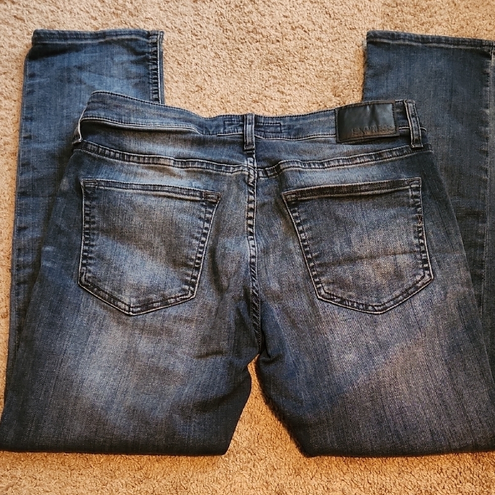 Express Men's Blue Slim Jeans - Picture 4 of 5